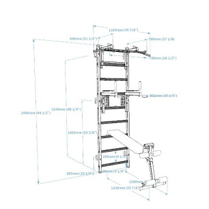 Wielofunkcyjna drabinka gimnastyczna BenchK 733B z osprzętem